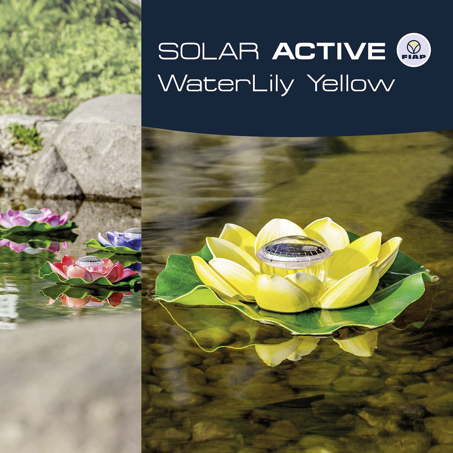 FIAP 3206-3 SOLAR ACTIVE WaterLily Yellow Lampe décorative solaire LED LED intégrée jaune
