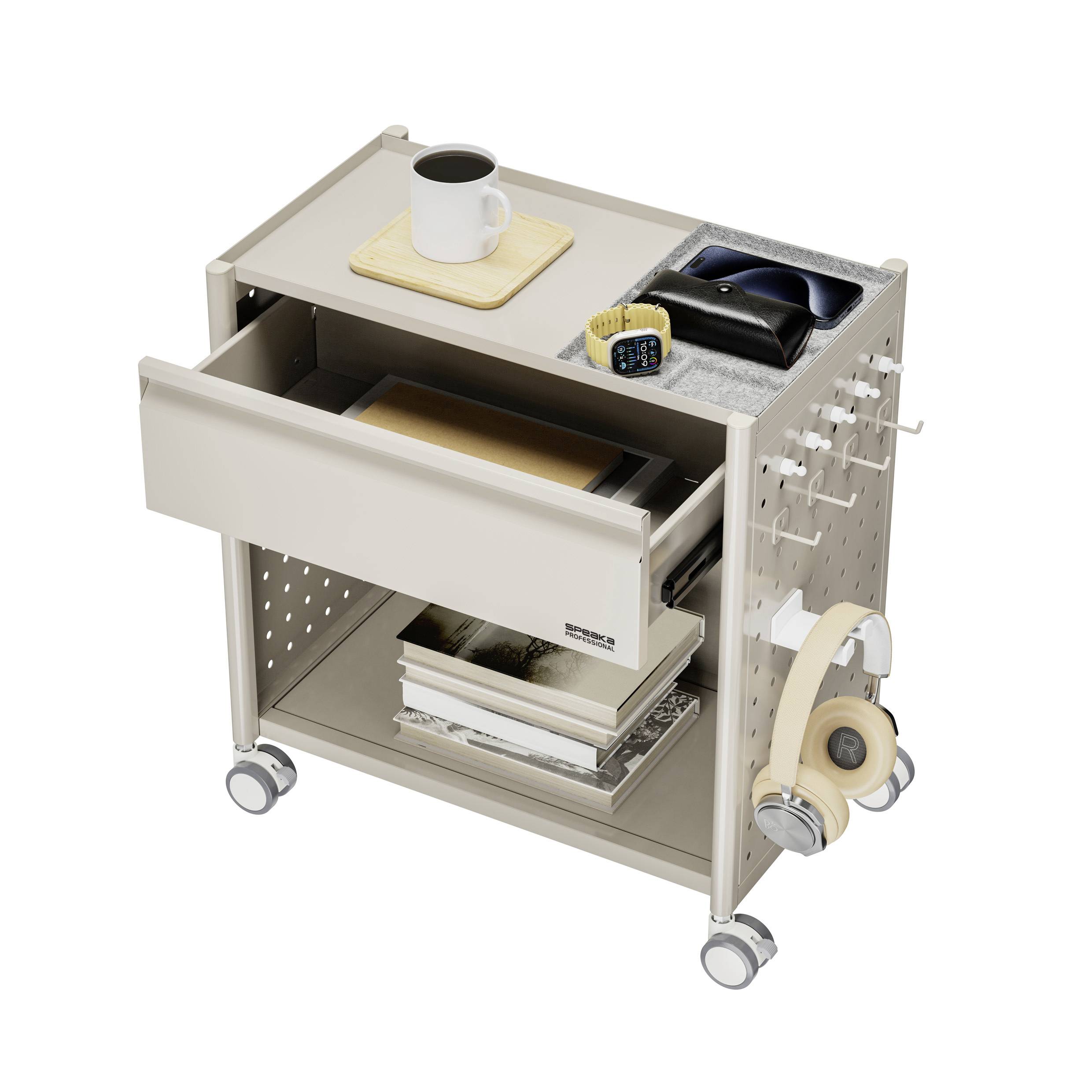 SpeaKa Professional Conteneur roulant marron clair (l x H x P) 300 x 545 x 500 mm Nombre de tiroirs: 1 SP-13660888 SP-MCT03-03