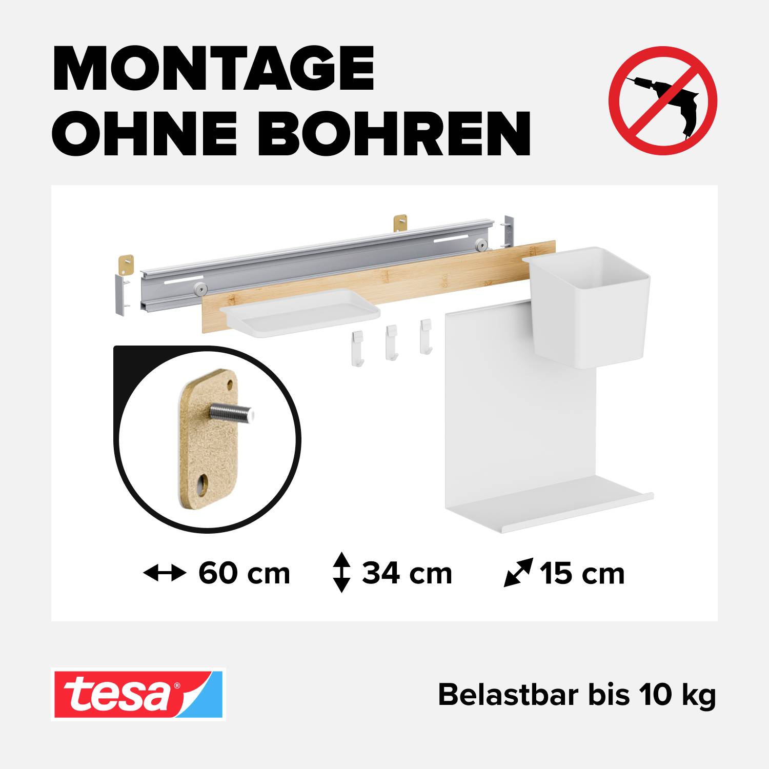 tesa 70040-00000-00 Set mixte blanc 1 set