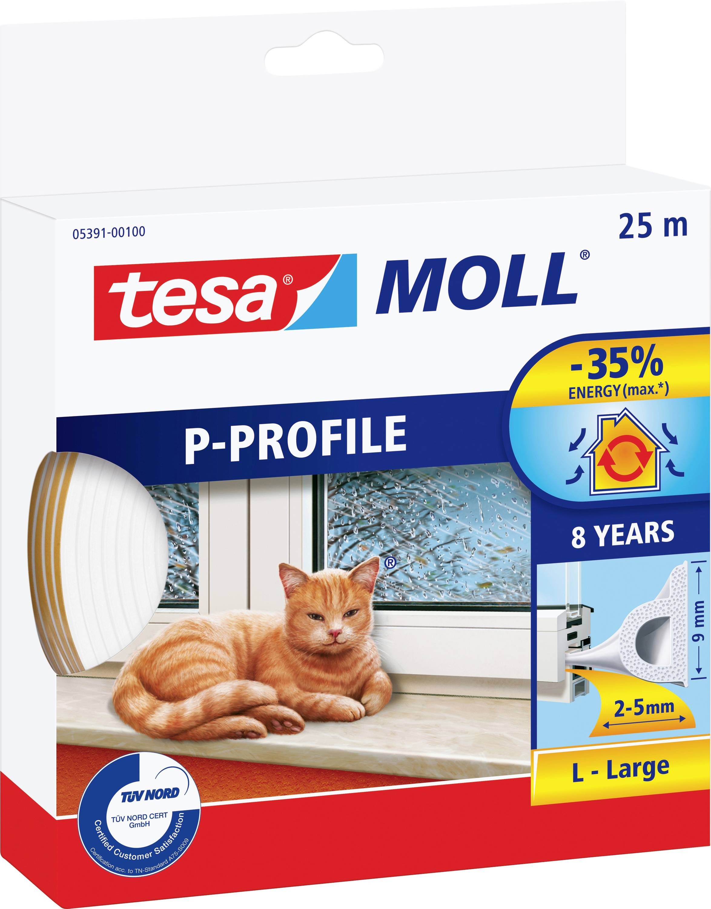 tesa P-Profil 05391-00100-02 Joint en bande tesamoll® blanc (L x l) 25 m x 9 mm 25 m