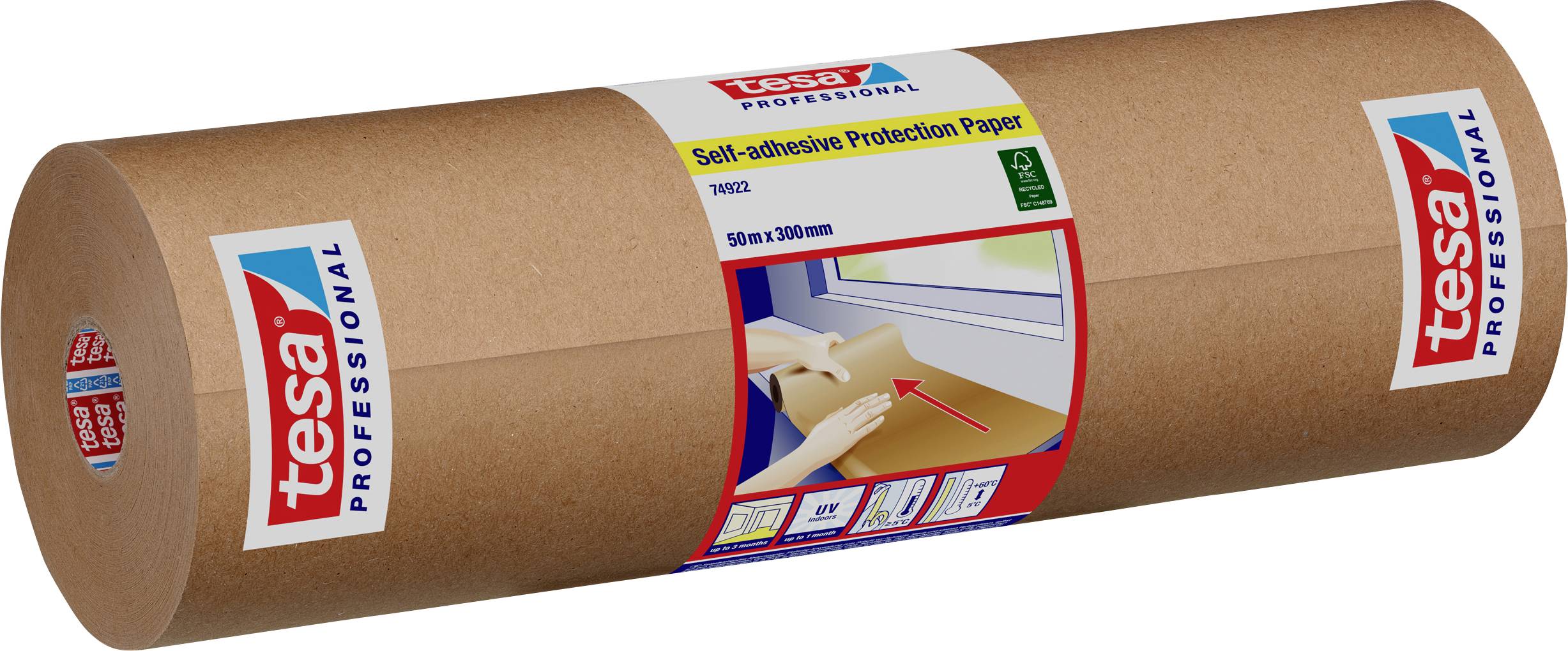 tesa 74922 74922-00001-00 Bande de masquage tesa® Professional chamois (L x l) 50 m x 30 cm 50 m