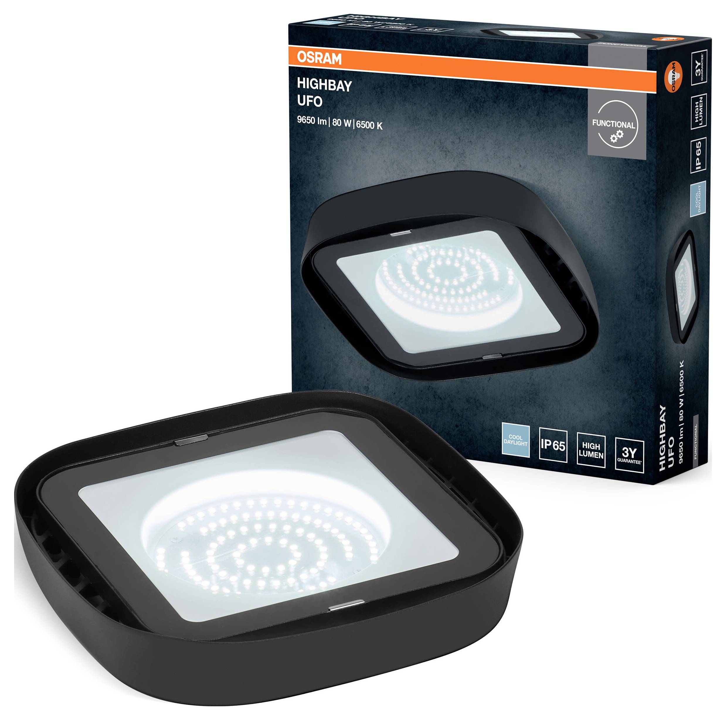 OSRAM HOMELIGHTING Highbay Ufo 80W 865 IP65 Black 4099854429354 Luminaire industriel LED 80.00 W noir