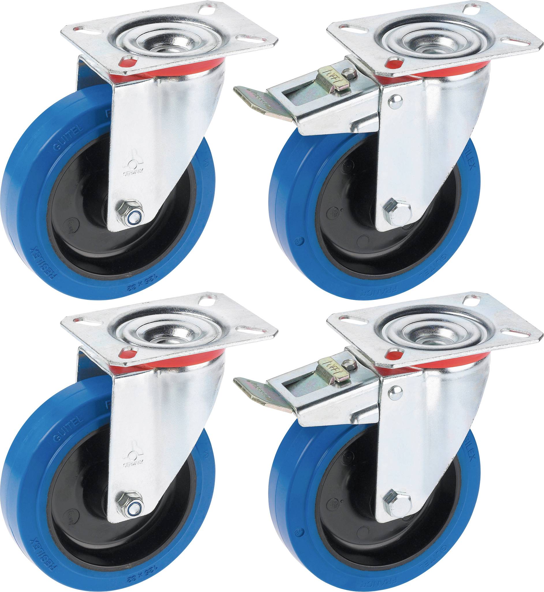 dörner + helmer 450677 Roulette pivotante Diamètre de la roue: 125 mm Capacité de charge (max.): 200 kg 4 pc(s)