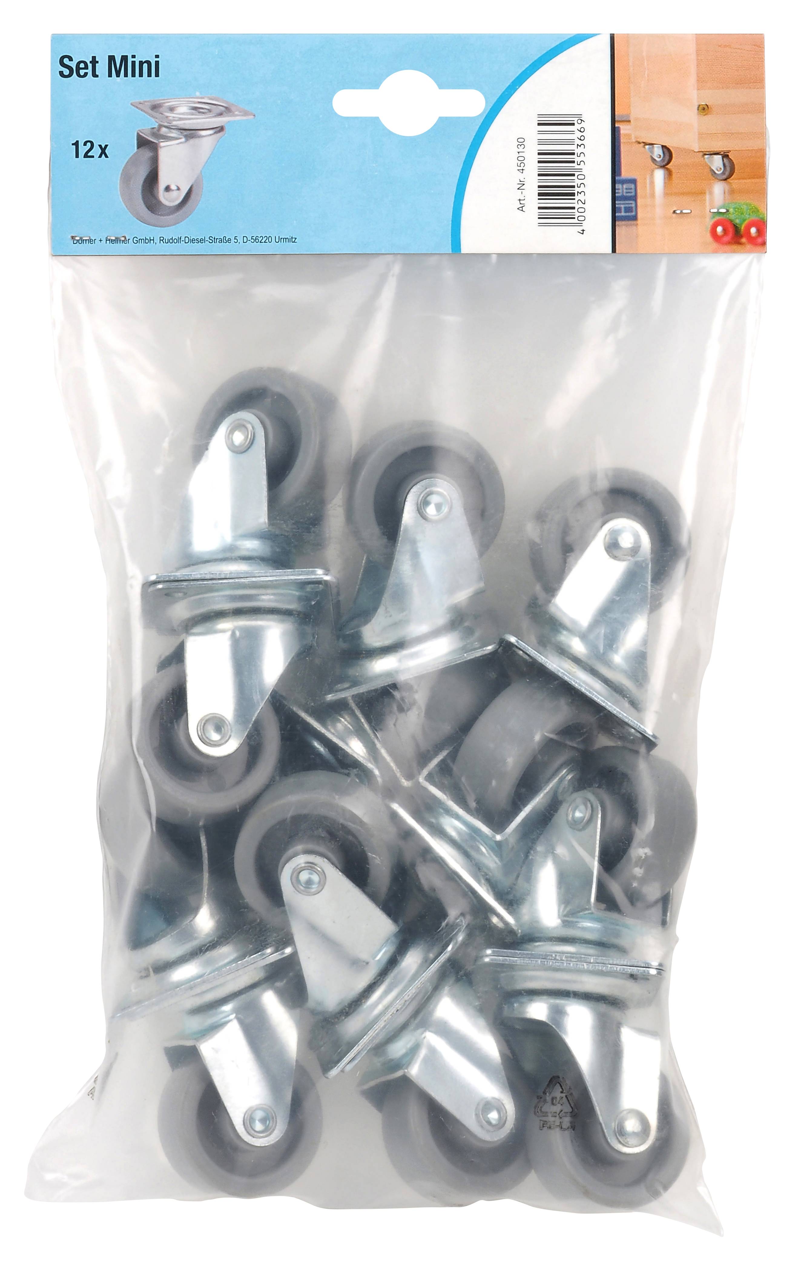 dörner + helmer 450130 Roulette pivotante Diamètre de la roue: 36 mm Capacité de charge (max.): 35 kg 12 pc(s)