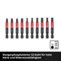 Einhell Karabiner Impact Bit Set 10tlg 118633 Jeu d'embouts 1/4" (6.3 mm), PH, PZ, TORX, hexagonal Einhell Karabiner Impact Bit Set 10tlg 118633 Jeu d'embouts 1/4" (6.3 mm), PH, PZ, TORX, hexagonal