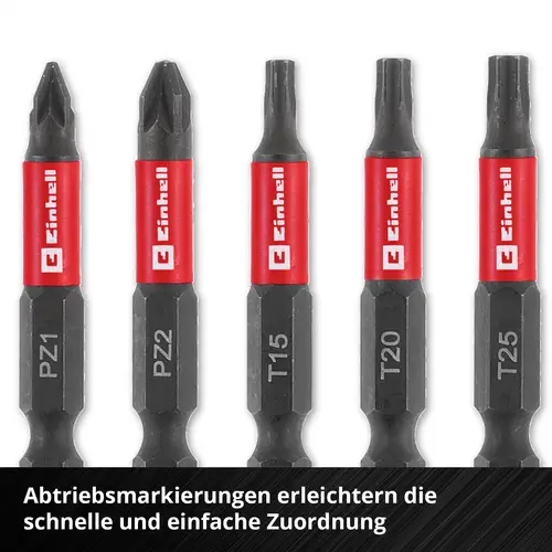 Einhell Karabiner Impact Bit Set 10tlg 118633 Jeu d'embouts 1/4" (6.3 mm), PH, PZ, TORX, hexagonal Einhell Karabiner Impact Bit Set 10tlg 118633 Jeu d'embouts 1/4" (6.3 mm), PH, PZ, TORX, hexagonal