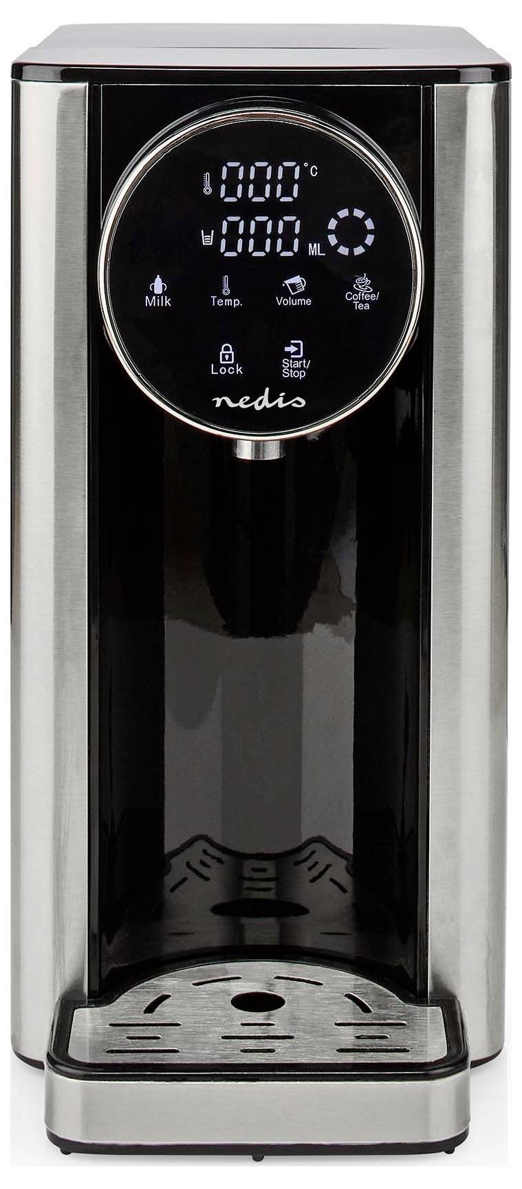 Nedis KAWD310FBK Distributeur d'eau chaude protection contre la surchauffe aluminium, noir Contenance: 2.7 l