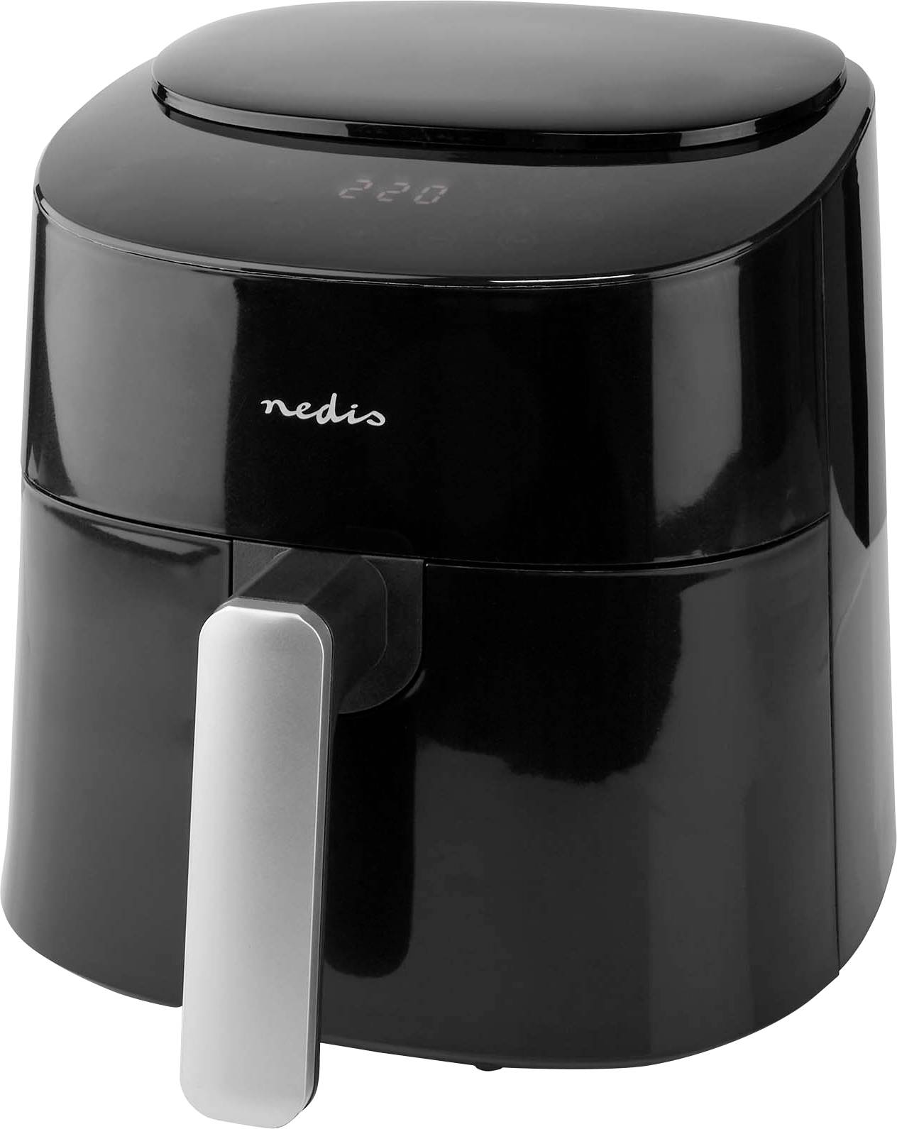 Nedis KAAF160BK Friteuse à air chaud 4.2 l 1300 W sans BPA, fonction minuteur, protection contre la surchauffe, voyant lumineux