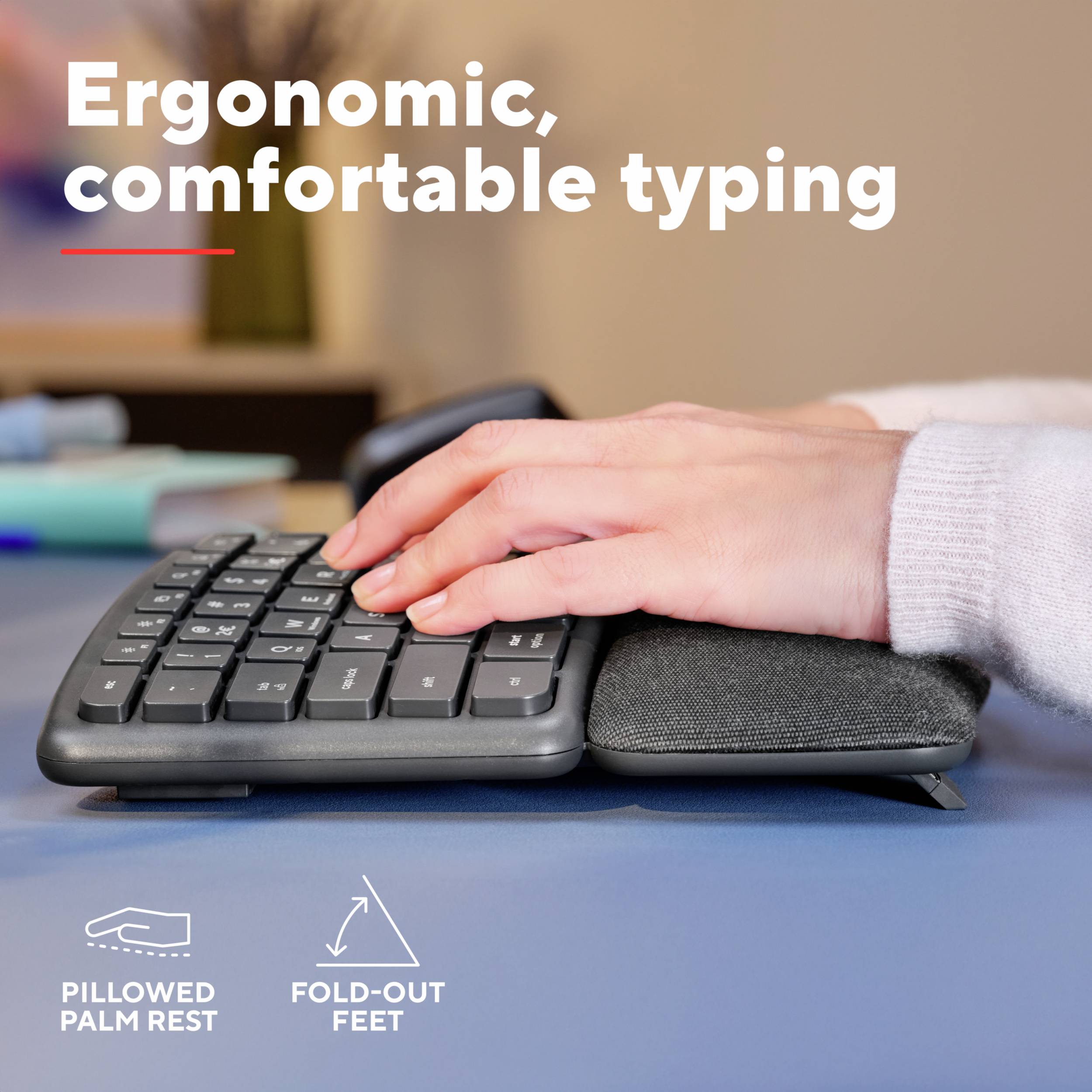 Trust Keyra ERGO Wireless Multi Keyboard DE Bluetooth, sans fil Clavier ergonomique allemand, QWERTZ noir