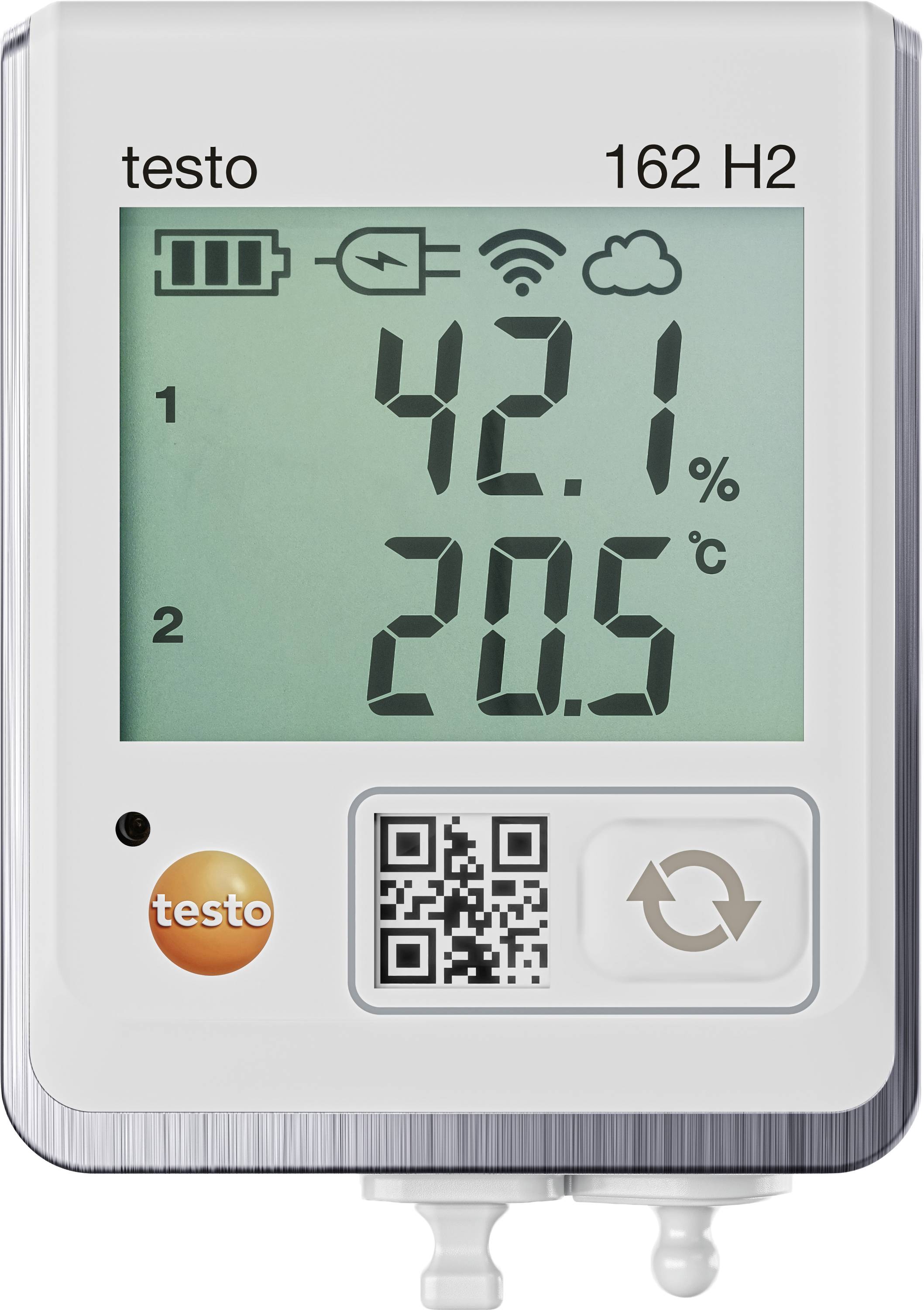 testo 0572 1625 162 H2 Enregistreur de données multifonction Valeur de mesure température, humidité de l'air support mural inclus