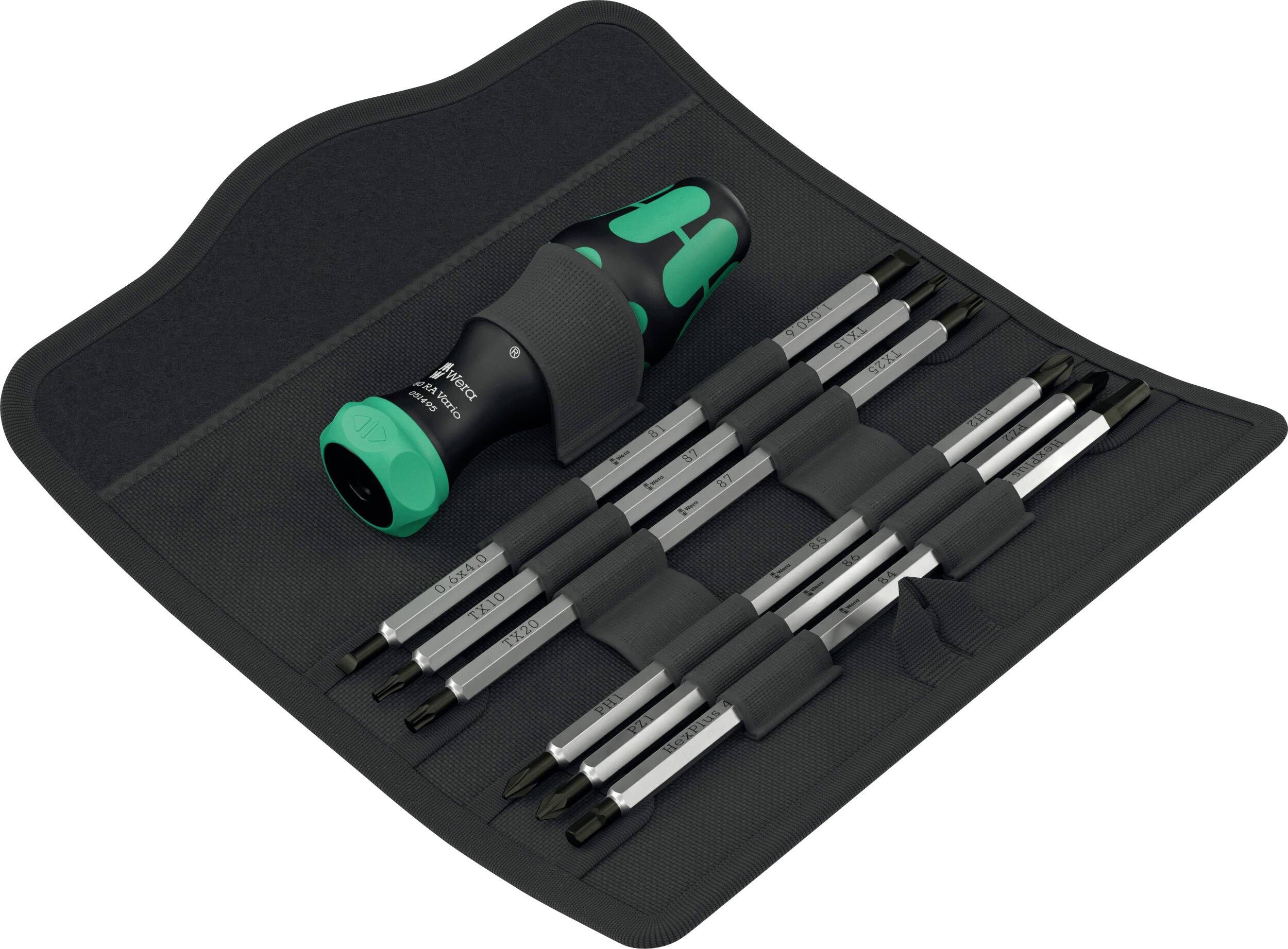 Wera Kompakt Vario RA 2025 pour l'atelier Lots de lames de rechange vis à fente, cruciforme Phillips, vis Pozidriv, TORX
