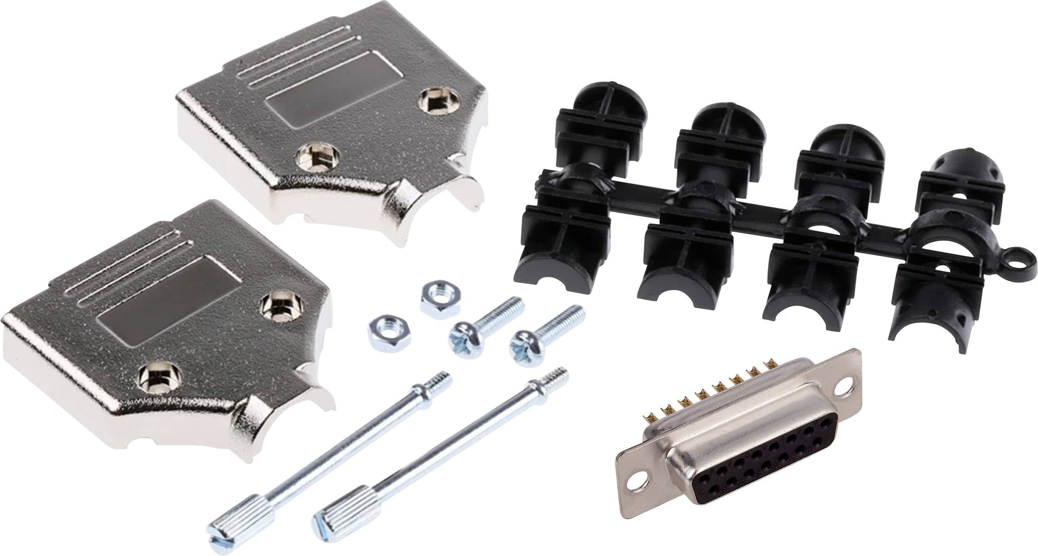 MH Connectors MHDTPK15-DM15S-K Kit embase SUB-D femelle 180 ° Nombre de pôles: 15 fût à souder 1 pc(s)
