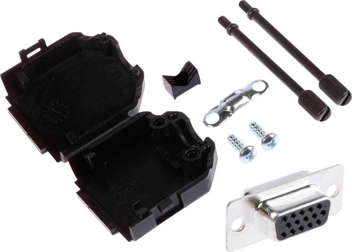 MH Connectors MHDPPK9HD15FS-K Kit embase SUB-D femelle 180 ° Nombre de pôles: 9 fût à souder 1 pc(s)