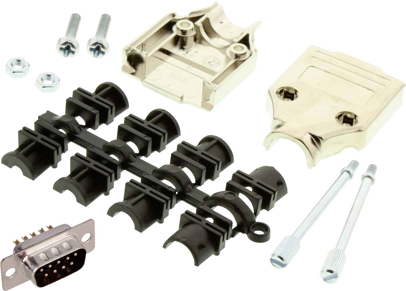 MH Connectors MHDTPK9-DM9P-K Kit embase SUB-D mâle 180 ° Nombre de pôles: 9 fût à souder 1 pc(s)