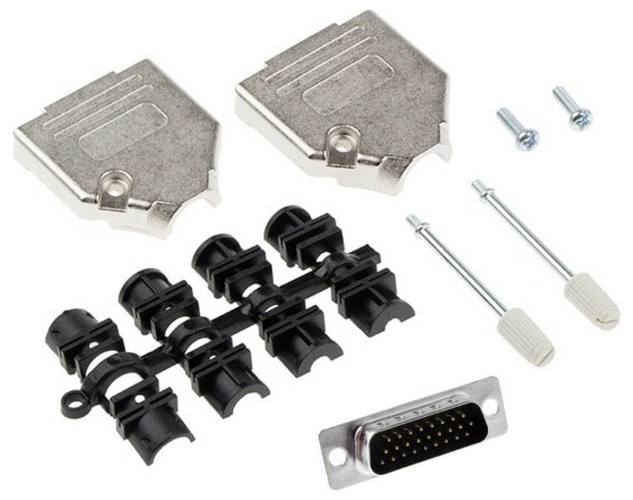 MH Connectors MHDTZK15HD26MS-K Kit embase SUB-D mâle 180 ° Nombre de pôles: 26 fût à souder 1 pc(s)
