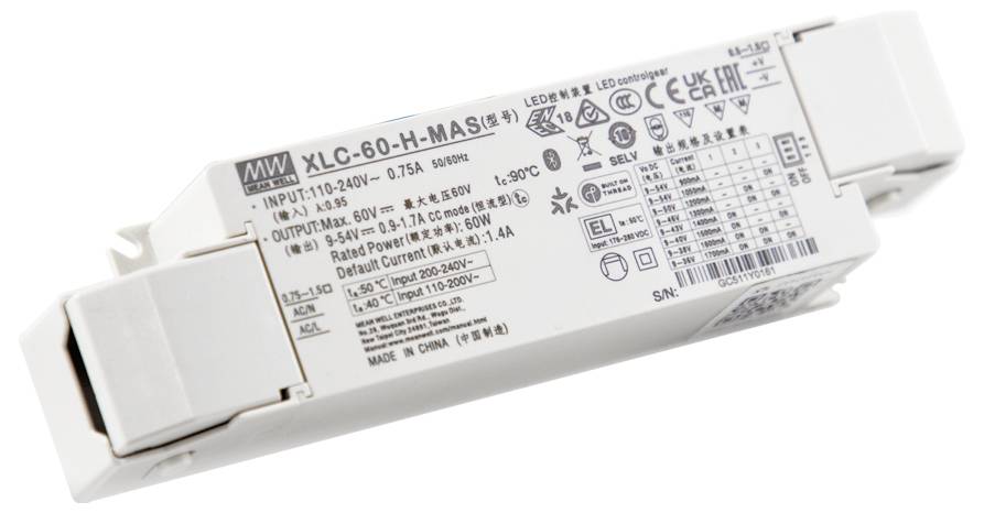 MEAN WELL Convertisseur LED 60 W 24 V Tension de fonctionnement max.: 300 V