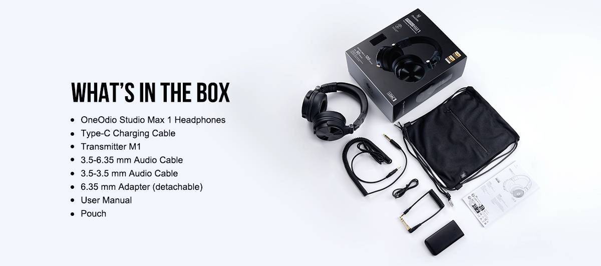 OneOdio Studio Max 1 Casque supra-auriculaire Bluetooth, filaire, sans fil noir Audio haute résolution coques pivotantes, volume