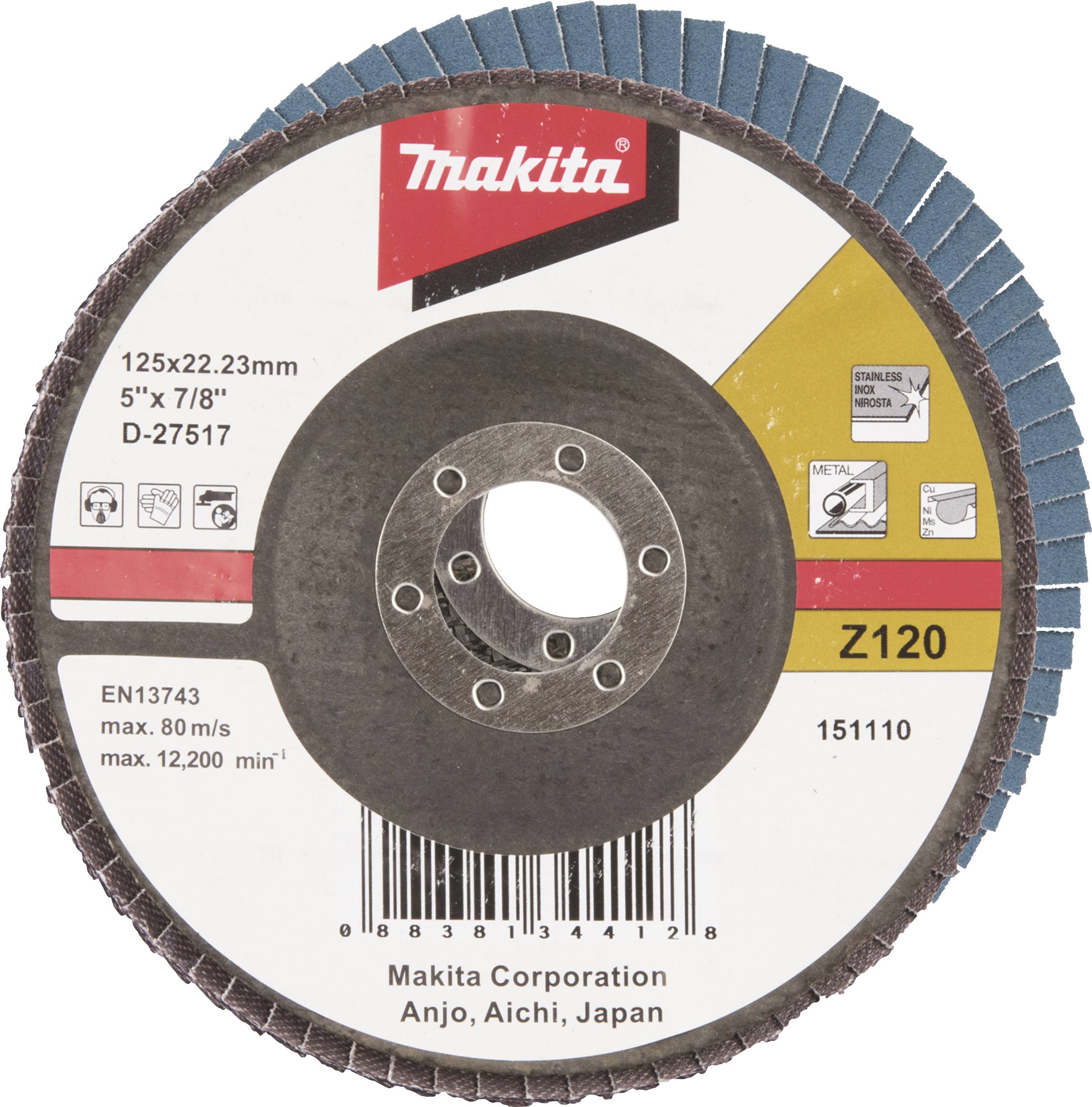 Makita D-27517 Disque à surfacer à lamelles Diamètre 125 mm Grain=120 1 pc(s)