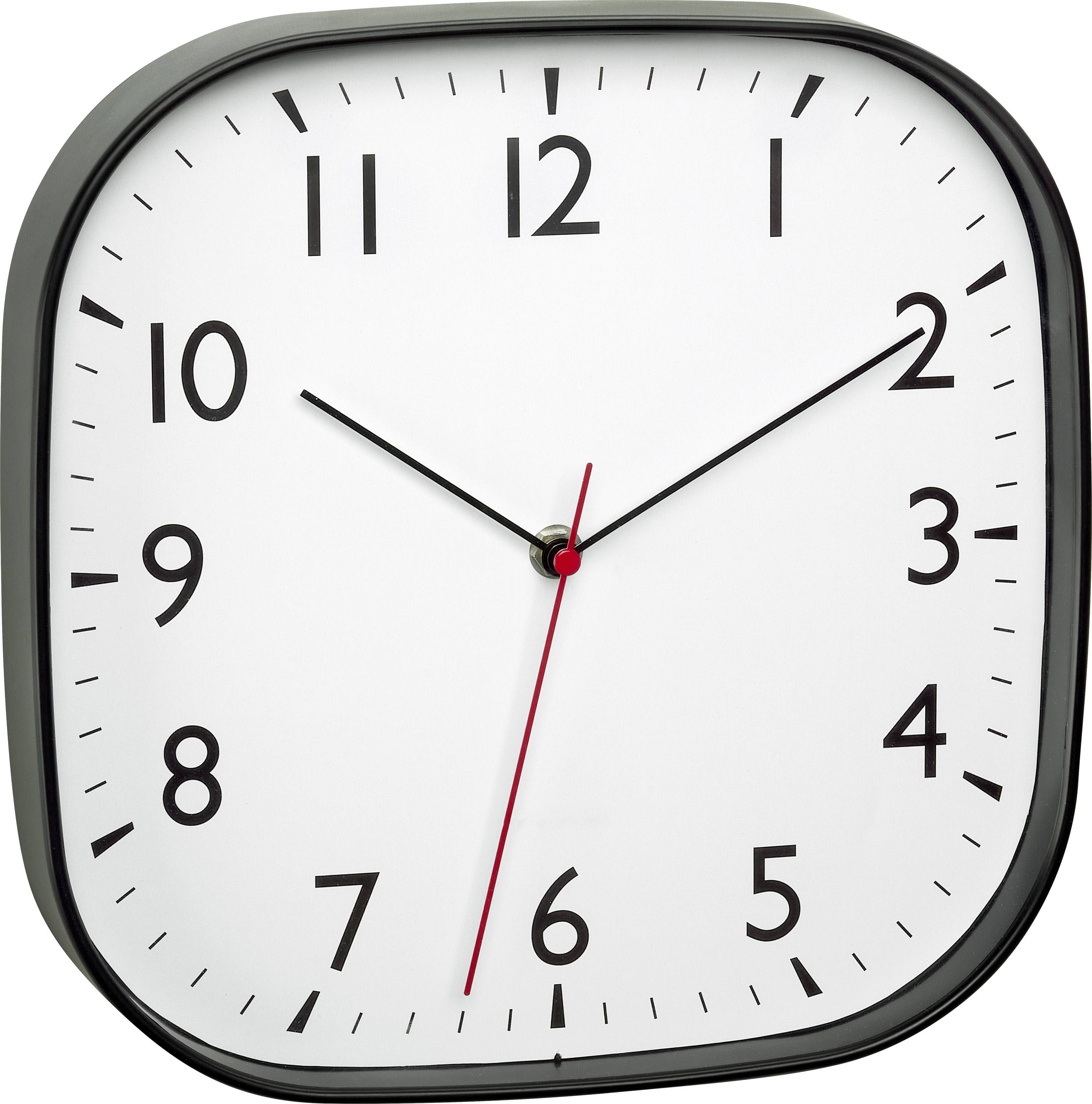 Horloge murale TFA Dostmann 60.3076.01 à quartz 279 mm x 49 mm x 279 mm noir mécanisme d'horloge silencieux