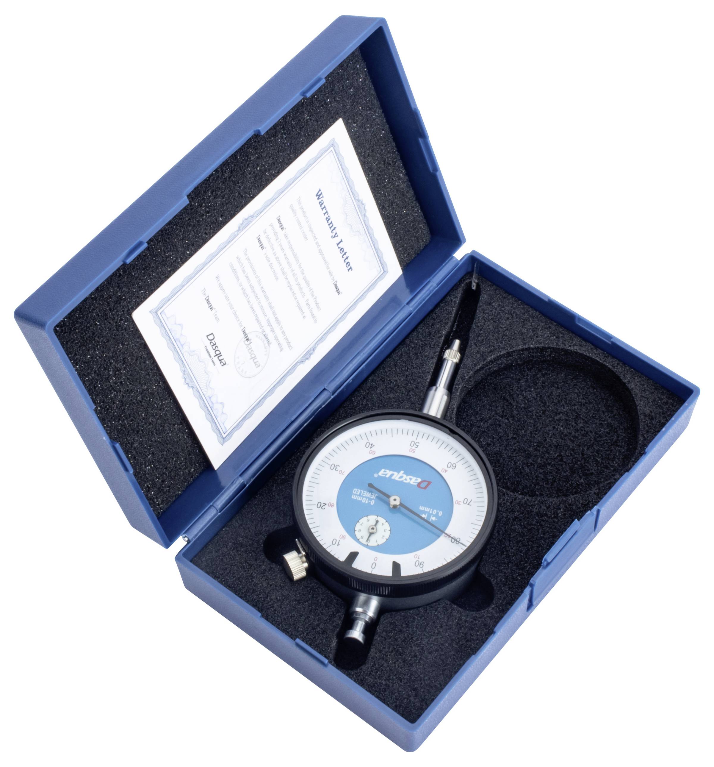 Dasqua 5111-0000 Comparateur avec mesure de contrôle 10 mm Lecture: 0.01 mm
