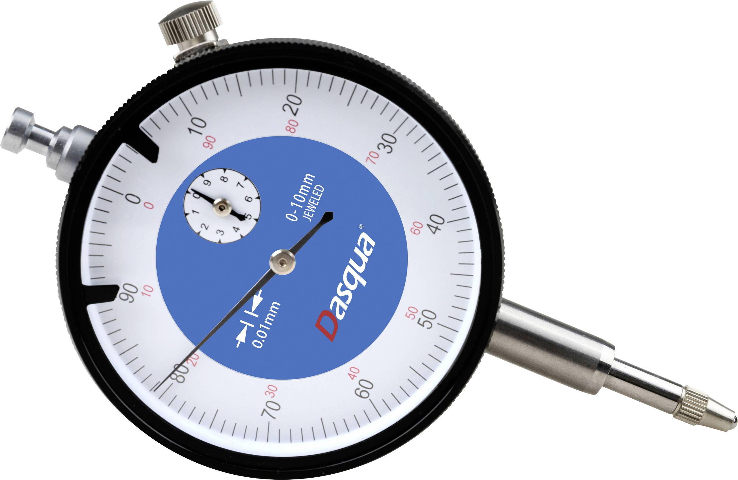 Dasqua 5111-1005 Comparateur avec mesure de contrôle 10 mm Lecture: 0.01 mm