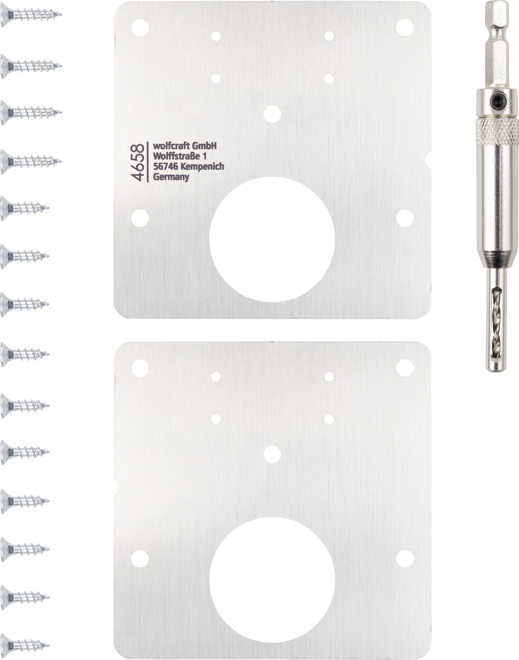 Wolfcraft SET de plaques de montage pour charnière à pot 1 pc(s)