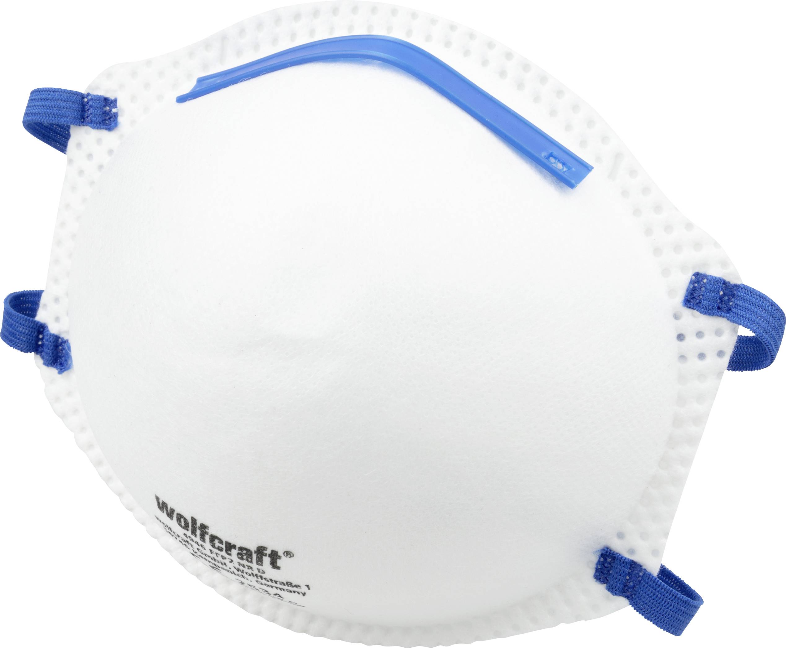 Wolfcraft 4946000 Masque anti poussières fines sans valve FFP2 D 15 pc(s) EN 149:2001 + A1:2009