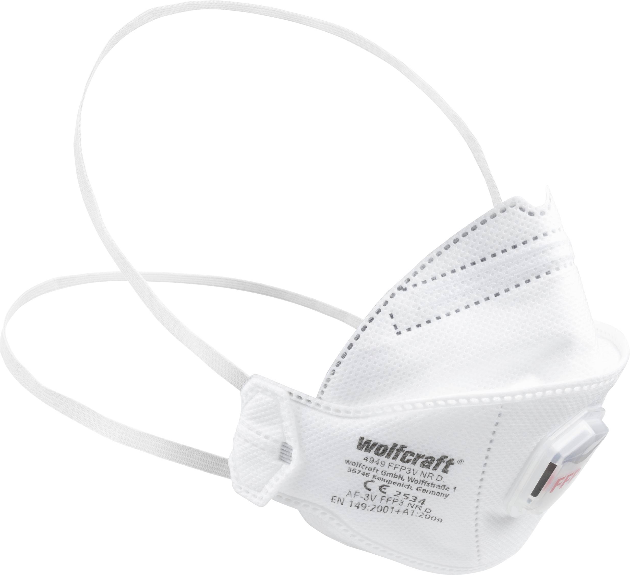 Wolfcraft 4949000 Masque anti poussières fines avec valve FFP3 D 2 pc(s) EN 149:2001 + A1:2009
