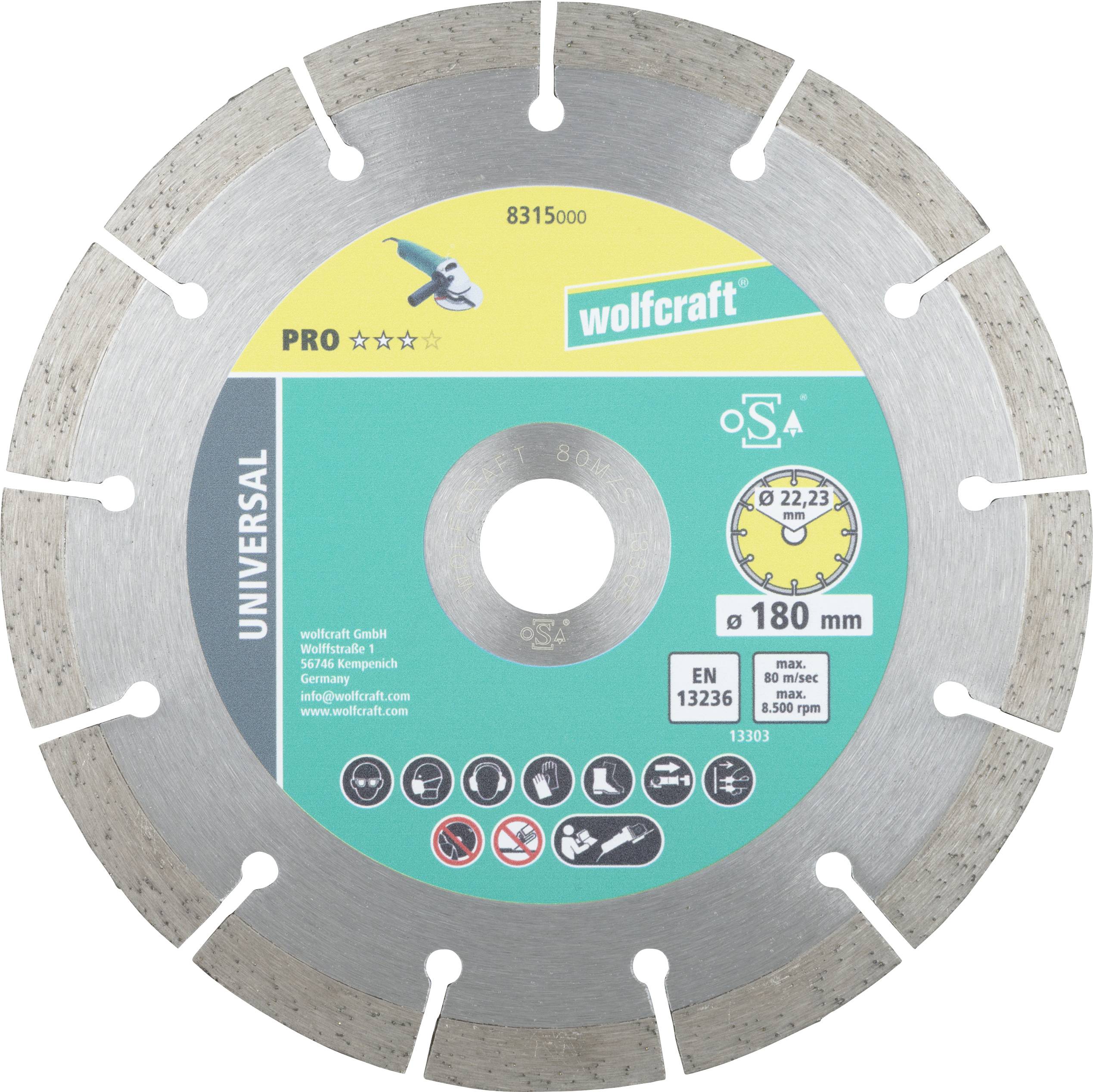 Wolfcraft 8315000 Disque à tronçonner diamanté 180 mm 1 pc(s)