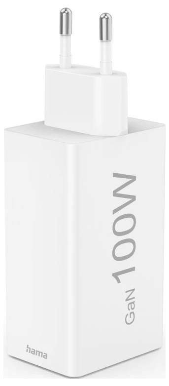 Hama Schnellladegerät, GaN, 2x USB-C, 1x USB-A, Mini-Ladegerät, PD, 100 W, Weiß Chargeur USB 100 W blanc