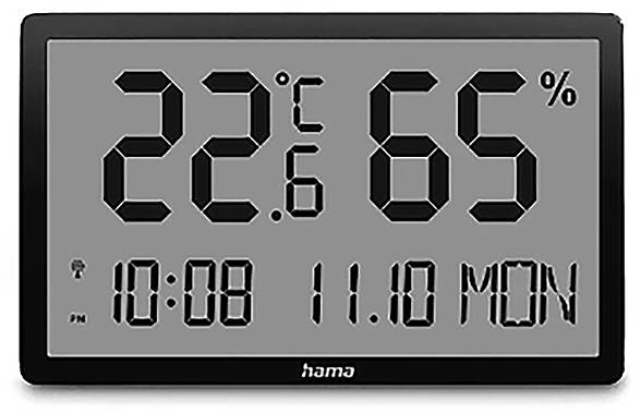 Hama Thermometer und Hygrometer "Lombok", digital, für innen, Schwarz Thermo-hygromètre 00222232