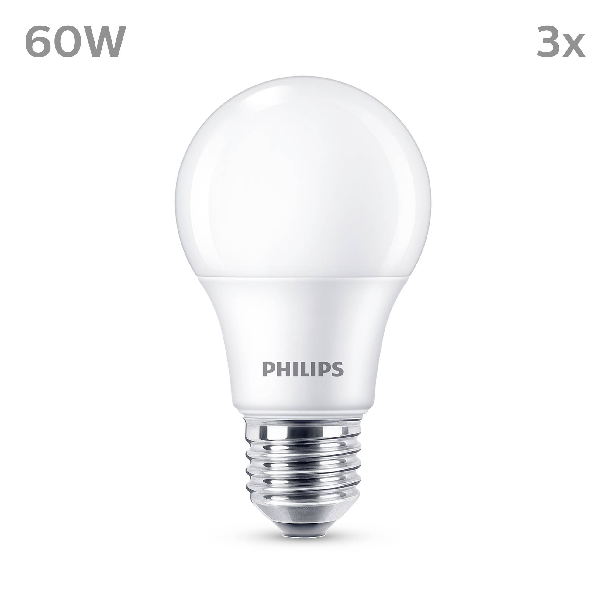 Philips 8719514452404 LED CEE F (A - G) E27 8 W = 60 W blanc chaud 3 pc(s)