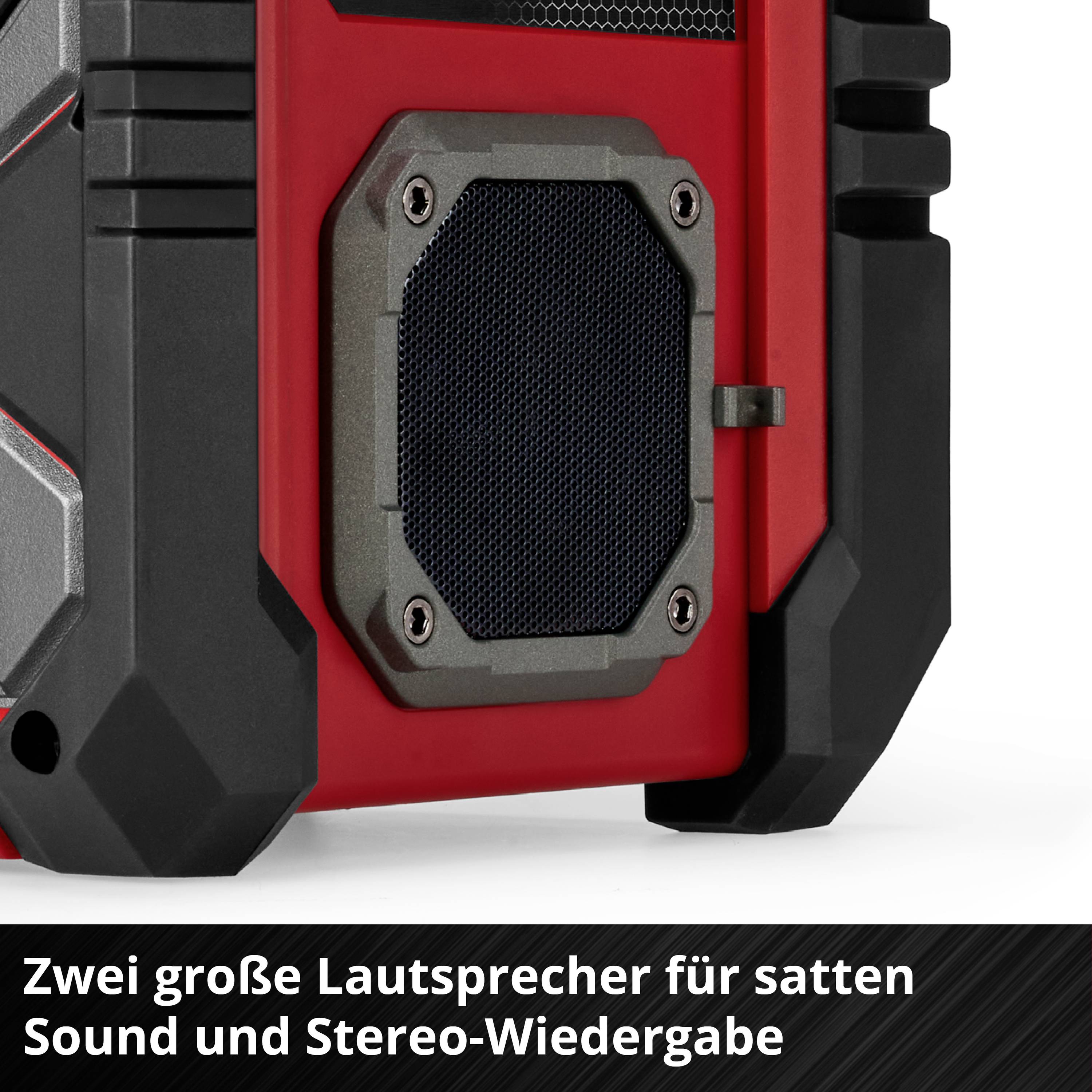 Einhell TE-CR 18 Li Radio sans fil DAB+, FM Bluetooth, AUX, USB rouge/noir
