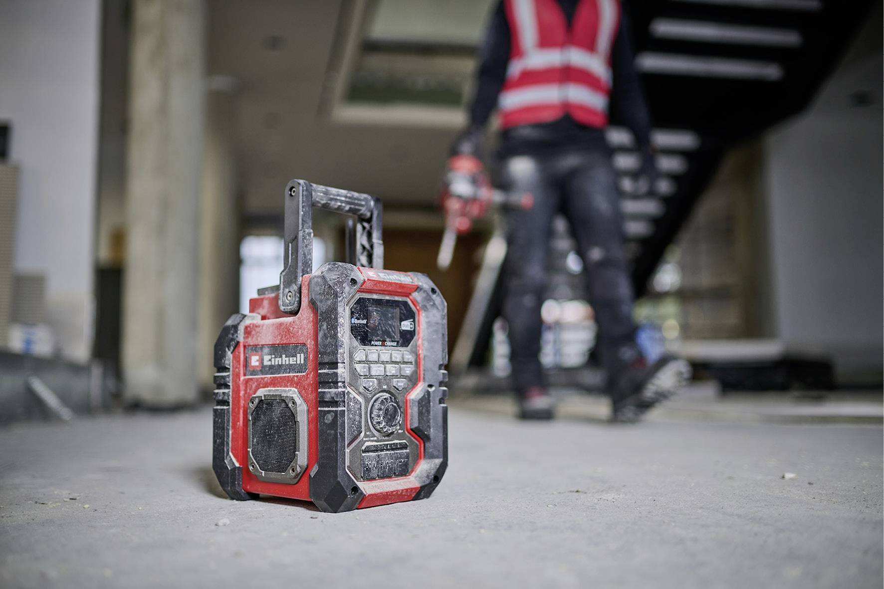 Einhell TE-CR 18 Li Radio sans fil DAB+, FM Bluetooth, AUX, USB rouge/noir