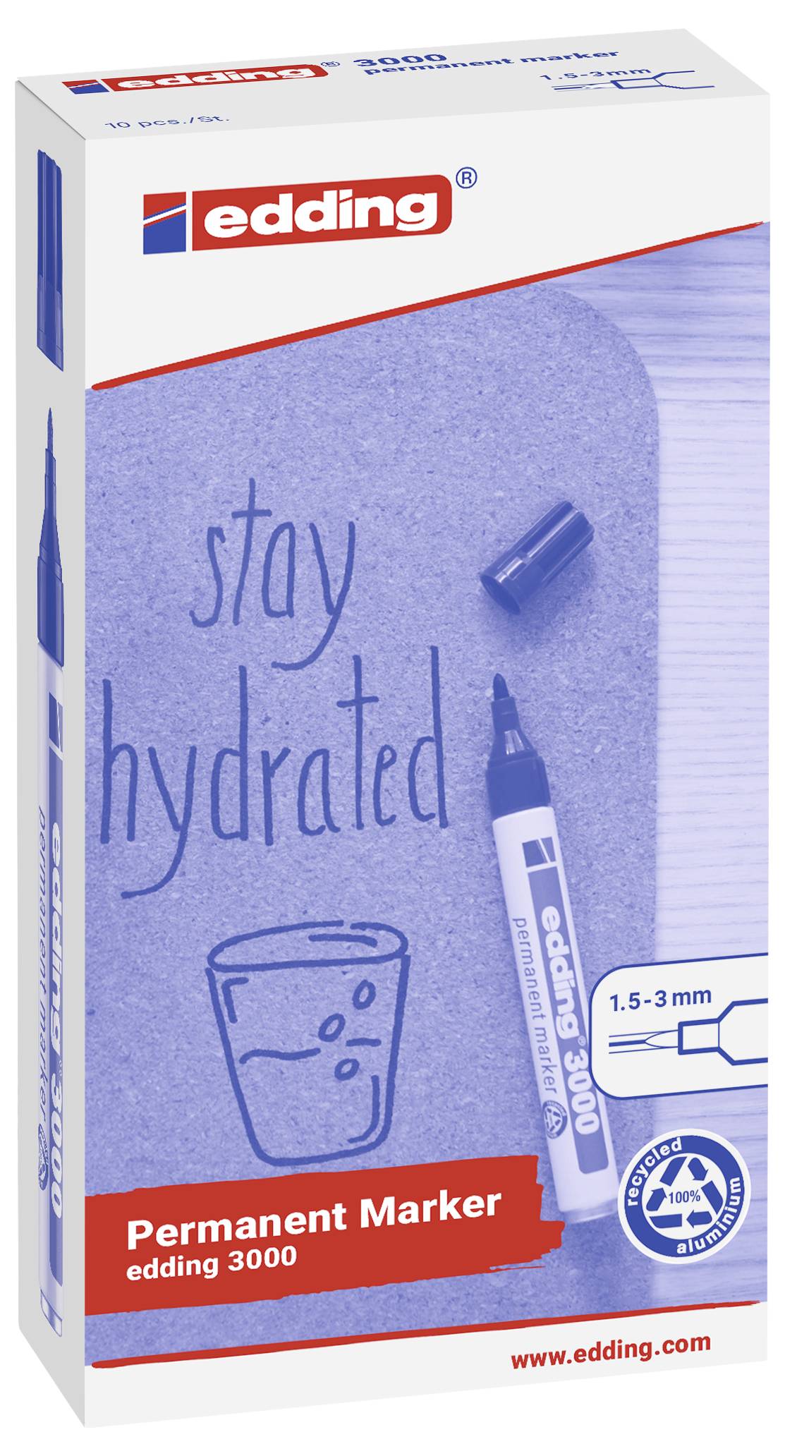 Edding 4-3000002 Marqueur permanent rouge résiste à l'eau: oui