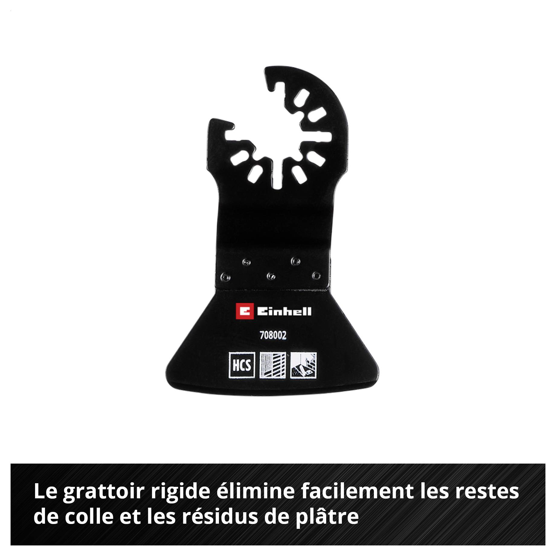 Grattoir rigide avec la marque d'une marque d'outils, adapté pour enlever les résidus de colle et les restes de mortier.