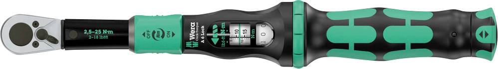 Wera Click-Torque Lock A 6 05075691001 Clé dynamométrique avec cliquet réversible 1/4" (6.3 mm) 2.5 - 25 Nm