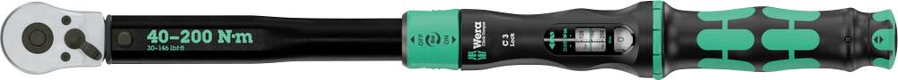 Wera Click-Torque Lock C 3 05075692001 Clé dynamométrique avec cliquet réversible 1/2" (12.5 mm) 200 - 40 Nm
