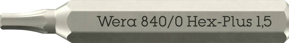 Wera 05058110001 840 Micro Embout 6 pans Propulseur: 1/4" (6.3 mm) Sortie: 6 pans intérieurs 1.5 mm 30 mm