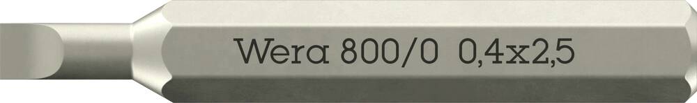 Wera 05058101001 800 Micro Embout pour vis à tête fendue Propulseur: 1/4" (6.3 mm) Sortie: cruciforme Phillips 2.5 mm
