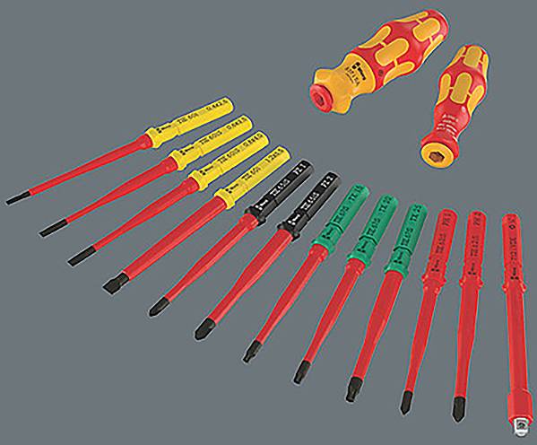 Wera Kraftform Kompakt VDE 24 Allrounder Set 1 VDE Lots de lames de rechange cruciforme Phillips, vis Pozidriv, TORX, vis à fente