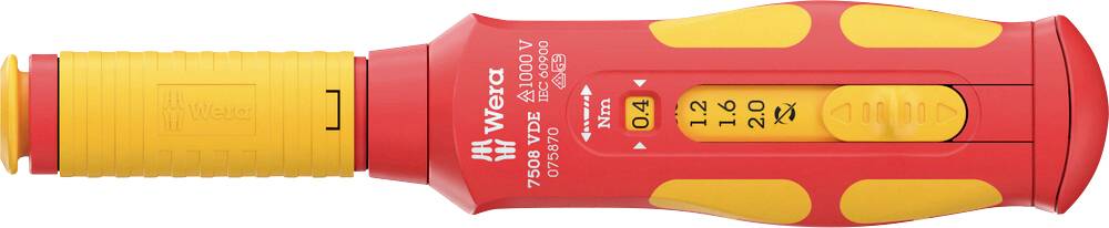 Wera 7508 VDE VDE Tournevis dynamométrique 1 pièce 0.4 - 2 Nm