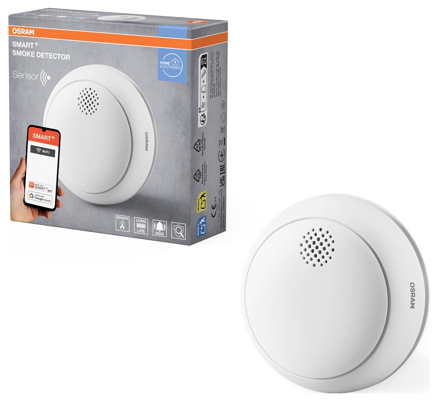 OSRAM HOMELIGHTING Smart+ Détecteur de fumée sans fil
