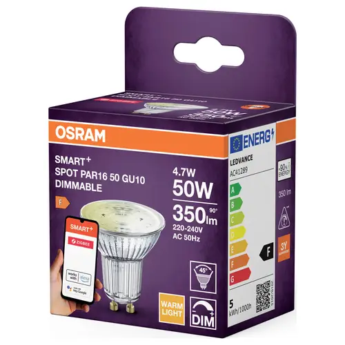 OSRAM HOMELIGHTING 4099854461804 LED CEE F (A - G) GU10 4.7 W (Ø x H) 50.00 mm x 50.00 mm 1 pc(s) OSRAM HOMELIGHTING 4099854461804 LED CEE F (A - G) GU10 4.7 W (Ø x H) 50.00 mm x 50.00 mm 1 pc(s)