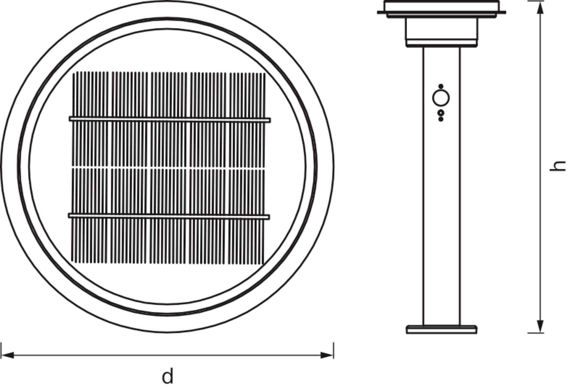 OSRAM HOMELIGHTING ENDURA Style Solar 40cm Post Sensor Double Circle 6W Stainless Steel 4099854455469 Applique LED extérieure
