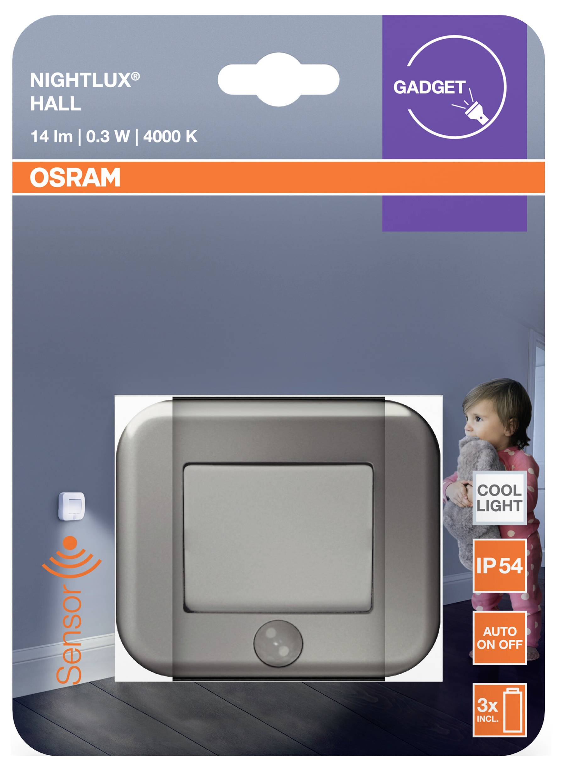 Veilleuse LED OSRAM HOMELIGHTING NIGHTLUX Hall Silver 4099854530852