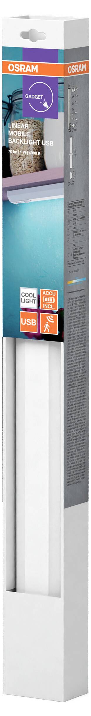 OSRAM HOMELIGHTING Linear LED Mobile Backlight sensor 400mm Lampe LED pour dessous d'armoire avec détecteur