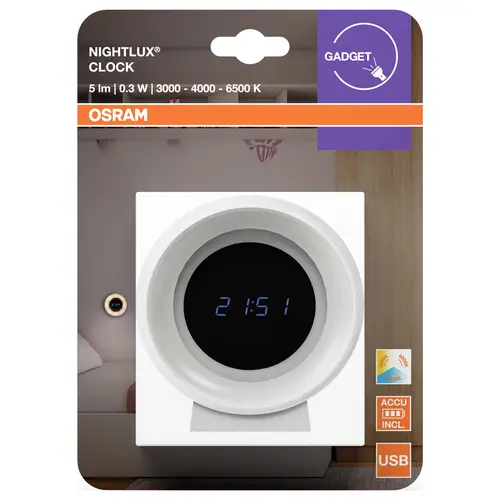 Veilleuse LED OSRAM HOMELIGHTING Nightlux Clock 0.3W 4099854530838 Veilleuse LED OSRAM HOMELIGHTING Nightlux Clock 0.3W 4099854530838