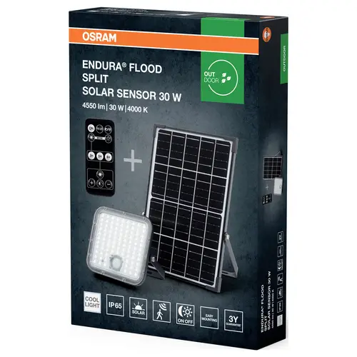 OSRAM HOMELIGHTING 4099854429439 Endura Flood Split Solar Sensor 30W 840 Remote control Projecteur de jardin solaire OSRAM HOMELIGHTING 4099854429439 Endura Flood Split Solar Sensor 30W 840 Remote control Projecteur de jardin solaire
