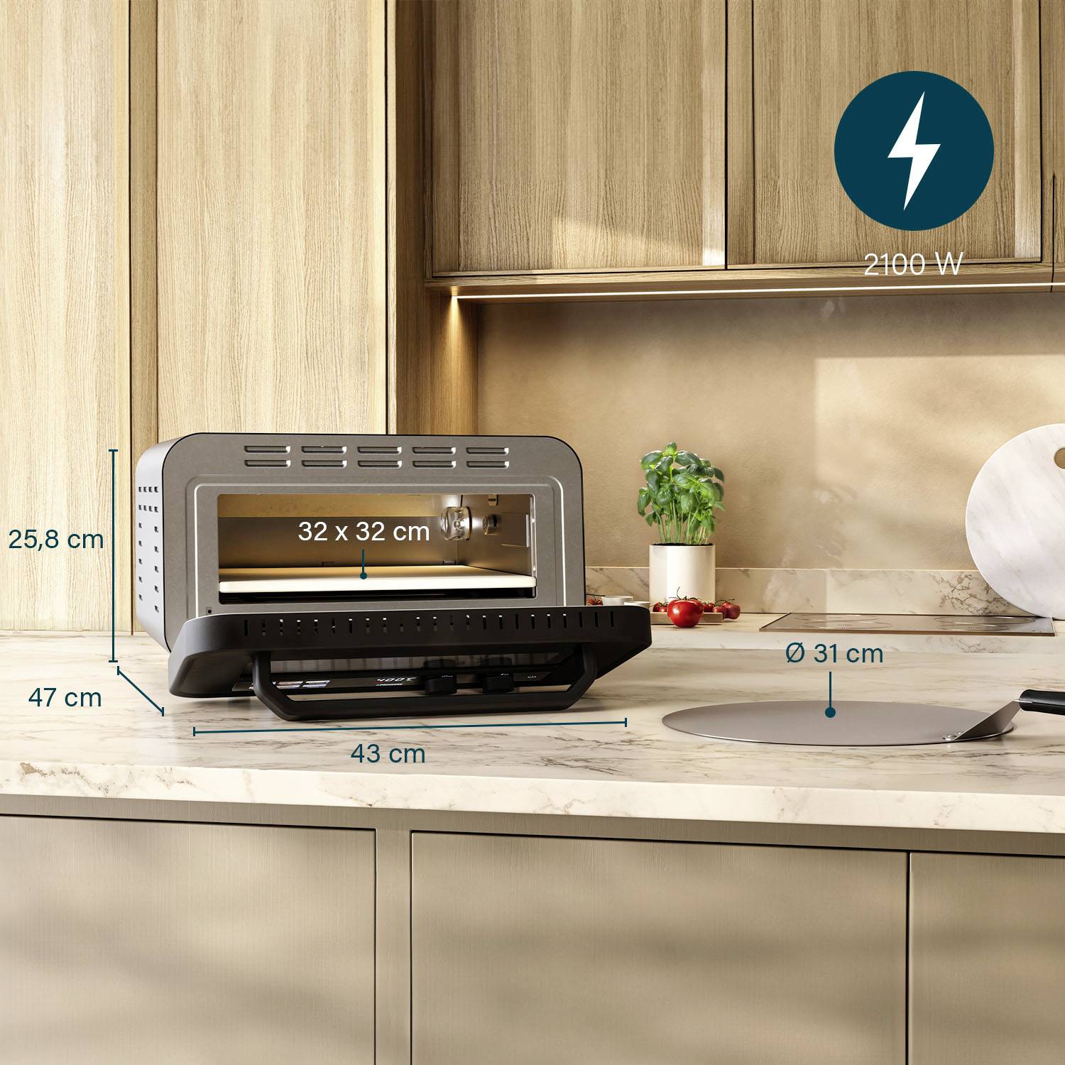 Princess Pro Max Four à pizza avec pierre à pizza